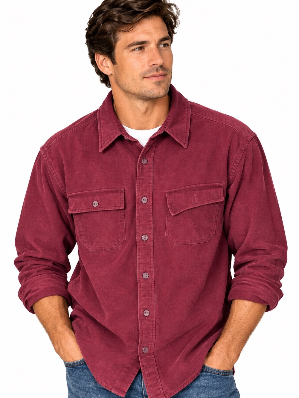 L.L. Bean Men's Burgundy Shirt Jacket/Shacket size XL